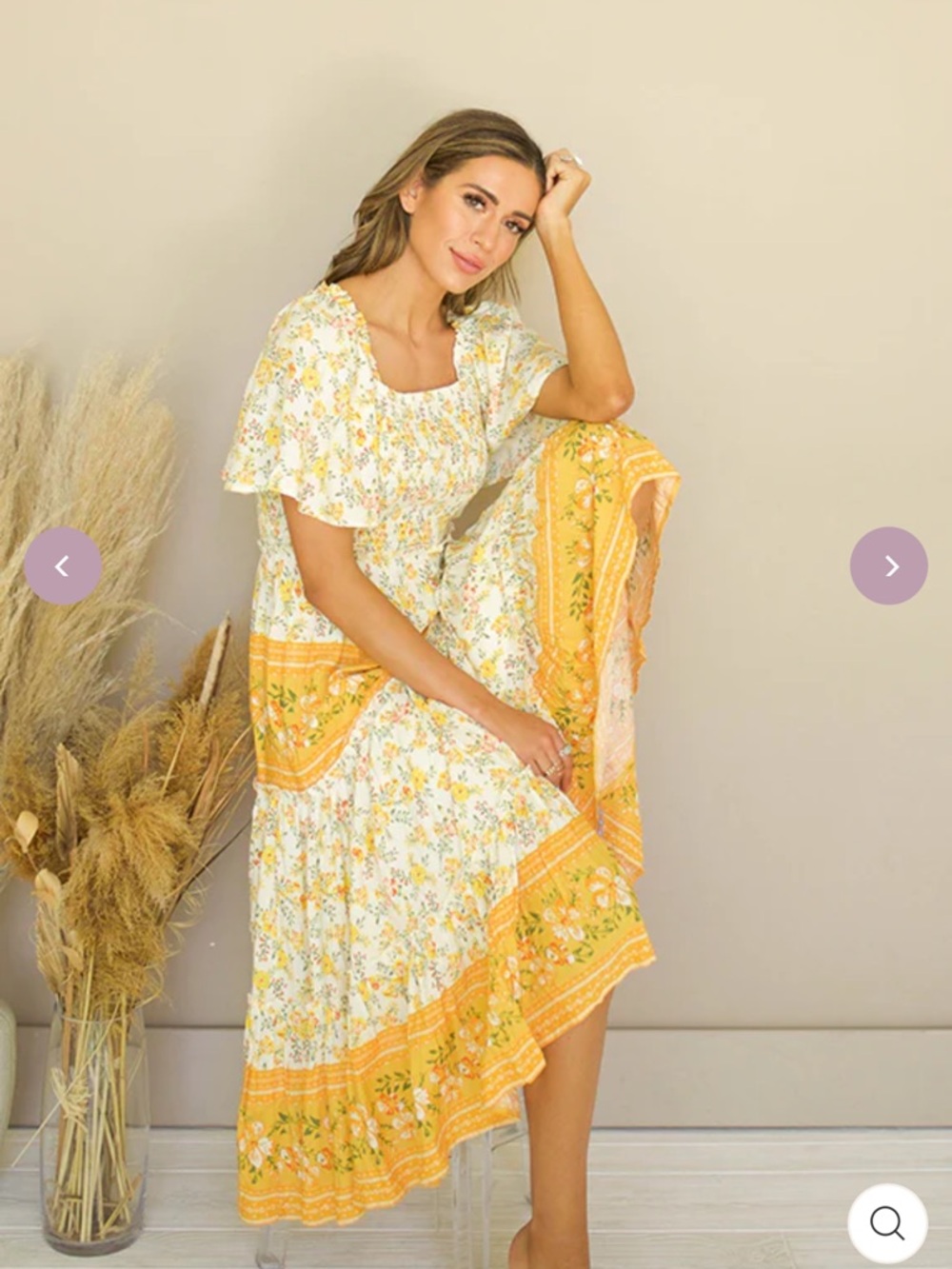 ❤️DM Fashion Buttercup Smocked Floral Dress